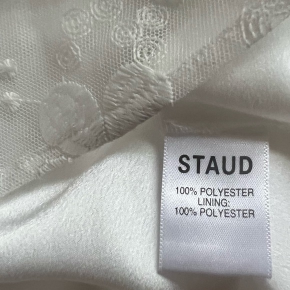 NWT Runway STAUD White Floral Maxi Dress Size Small Fully lined adjustable strap - Picture 11 of 13